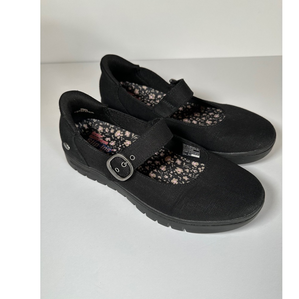 Skechers Slip-Ins BOBS Arch Comfort Sunfest Easy Charm Mary Jane Black 9.5